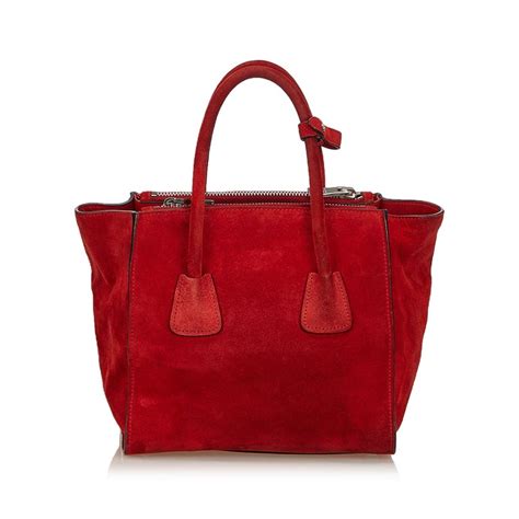 prada handbags red suede.